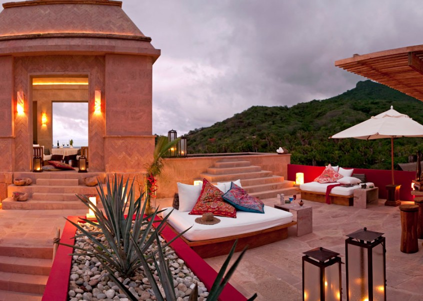 Luxusreise Mexiko, Mexiko Privatrundreise, Lounge im Freien Imanta Resorts Punta de Mita, Mexiko Rundreise