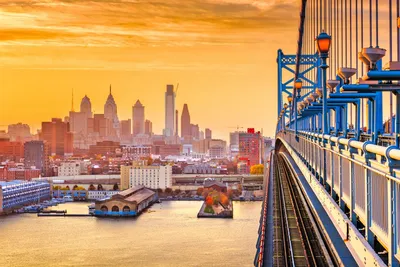 Benjamin Franklin Brücke, Philadelphia, USA Zugreise