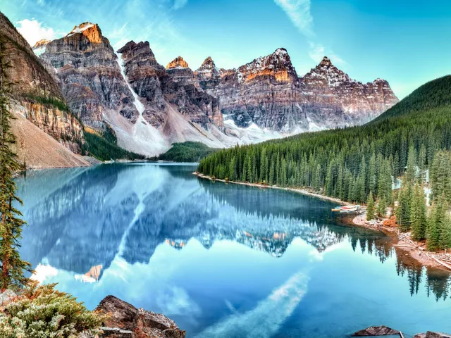 Lake Moraine im Banff Nationalpark, Kanada Mietwagen Reisen