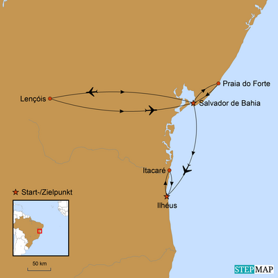 Reiseverlauf, Die Seele Brasiliens, Brasilien Reise 