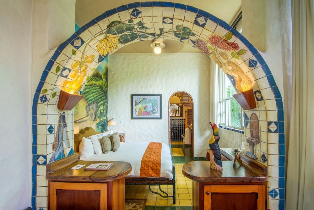 Luxusreise Costa Ria, Stilvolles Schlafzimmer, Hotel Finca Rosa Blanca Coffee Plantation