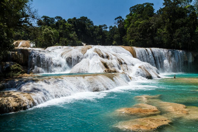Mexiko Reise, Agua Azul, Palenque, Wasserfall