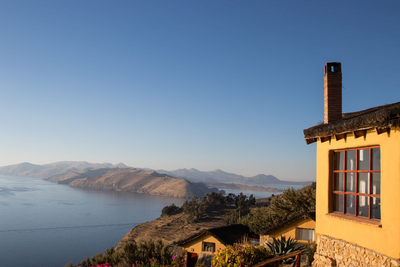Ausblick von der Ecolodge La Estanica, Isla del Sol, Bolivien