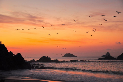 Sonnenuntergang in Ixtapa/Zihuatanejo, Mexiko Azteken Reise