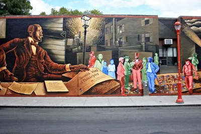 Graffitikunst in Philadelphia, USA Zugreise
