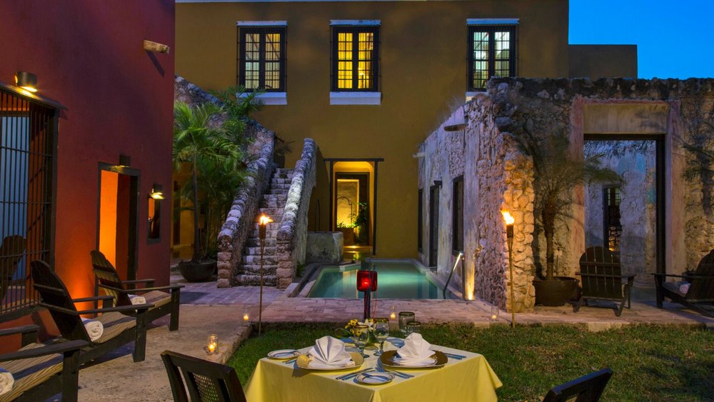 Mexiko Privatreise, Dinner bei Kerzenschein, romantisch, Hacienda Puerta Campeche
