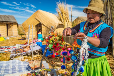 Einheimische am Titicaca-See, Peru Reise