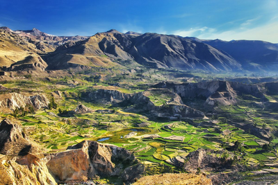Colca Valley, berühmtes Gebiet für Trekking und Wanderungen, Peru Rundreise