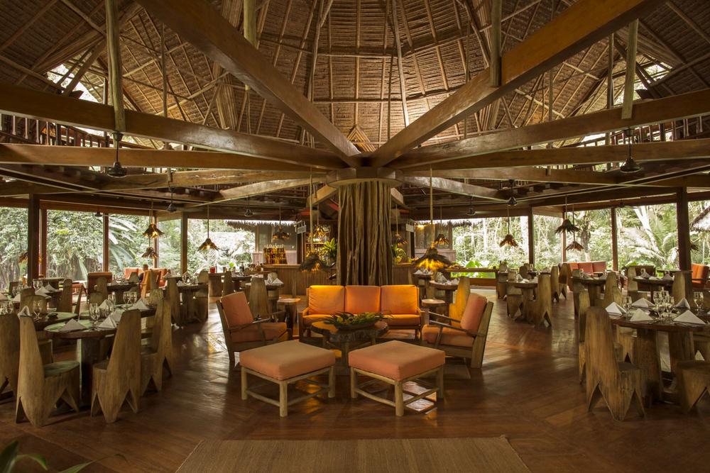 Luxusreise Peru, maßgeschneiderte Reise Peru, Speisesaal, Inkaterra Reserva Amazonica, Puerto Maldonado