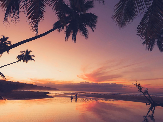 Strand, Sonnenuntergang, Dominikanische Republik Hochzeitsreise