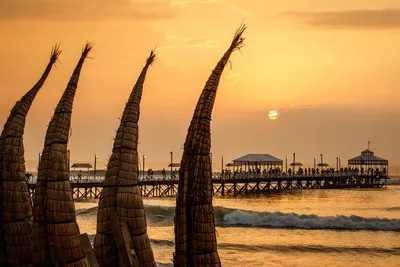 Strohboote, Huanchaco, Nordperu Reise