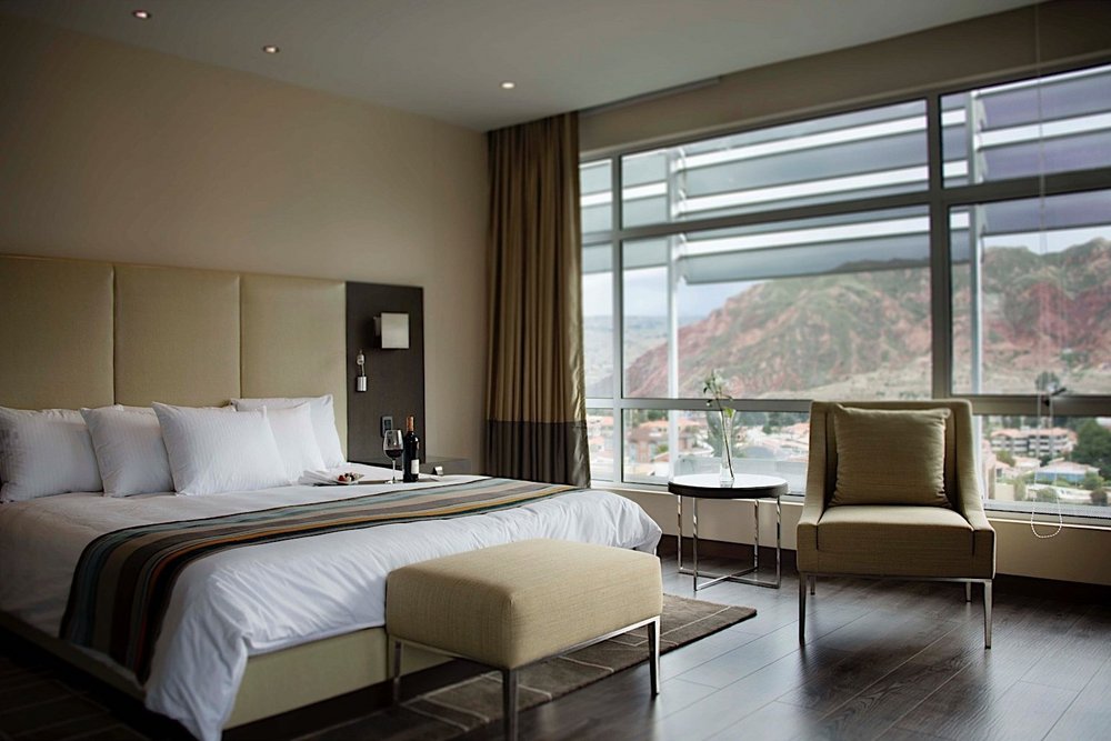 Bolivien Reise, La Paz, Hotel Casa Grande, großes Bett, tolle Aussicht, Luxus