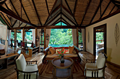 Privatrundreise Costa Rica, Wohnbereich, Pacuare Lodge