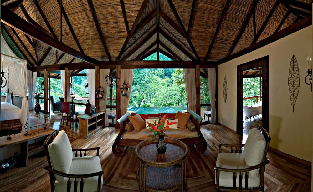 Privatrundreise Costa Rica, Wohnbereich, Pacuare Lodge