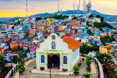 Bunte Häuser in Guayaquil, Ecuador Reise