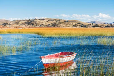 Boot auf dem Titicaca See, Peru Individualreise