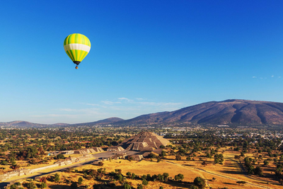 Teotihuacán, Ballonflug, Mexiko Rundreisen, individuell