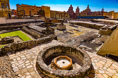 Templo Mayor, Mexiko-Stadt, Mexiko Azteken Reise